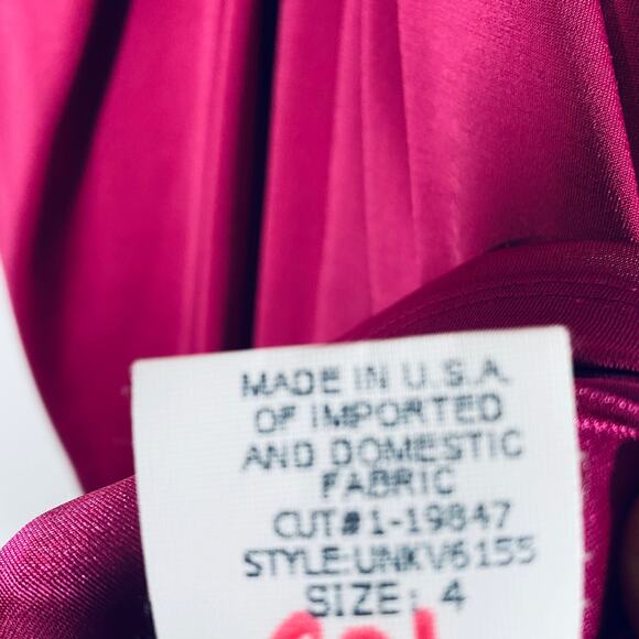 David Meister Women V-Neck Stretch Ruched Cocktail Dress 3/4 sleeve Pink Sz 4 SM - Picture 7 of 14